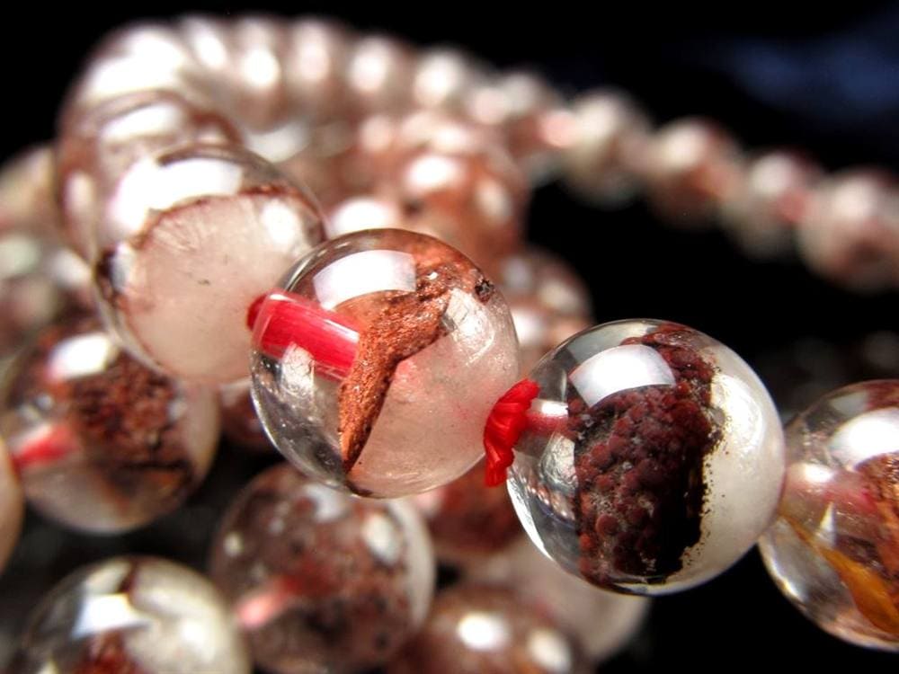 ファントムクォーツ 幻影水晶 ブレスレット レッドファントム 赤富士