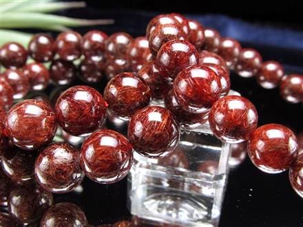 レッドルチルクォーツ ブレスレット レッドブラウンルチル ルチルレイテッドクォーツ 赤針水晶