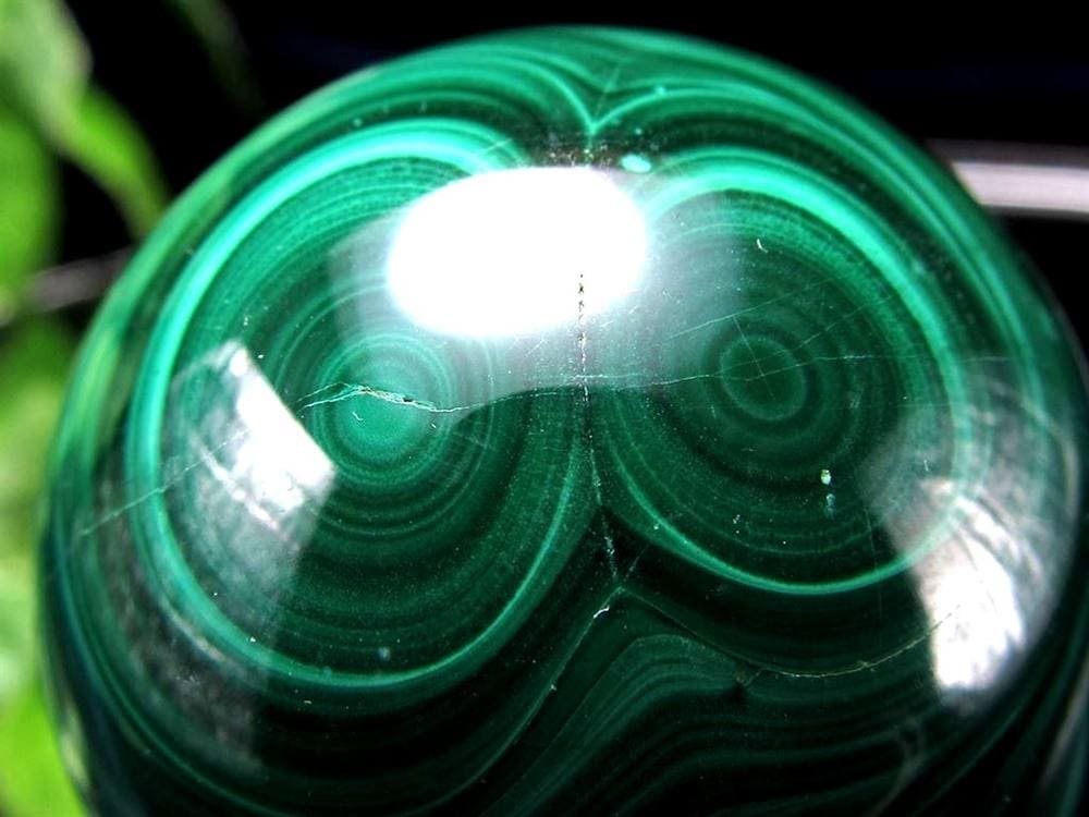 天眼 マラカイト 孔雀石 丸玉 置物 スフィア