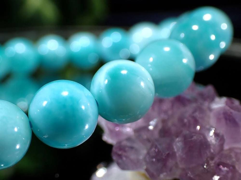 ラリマー ブレスレット ブルーペクトライト ドミニカ共和国 Larimar
