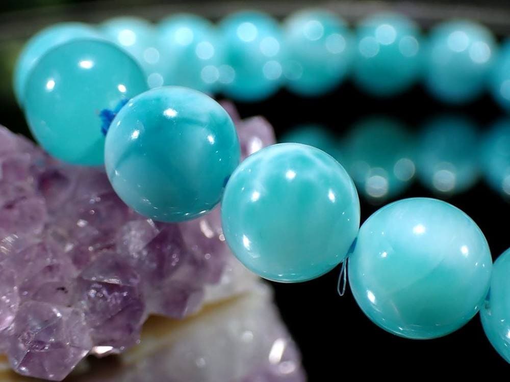 ラリマー ブレスレット ブルーペクトライト ドミニカ共和国 Larimar