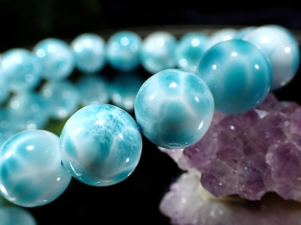 ラリマー ブレスレット ブルーペクトライト ドミニカ共和国 Larimar
