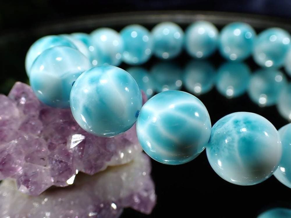 ラリマー ブレスレット ブルーペクトライト ドミニカ共和国 Larimar