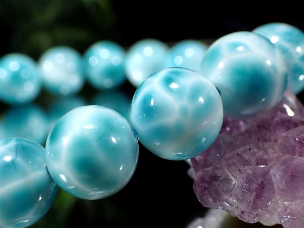 ラリマー ブレスレット ブルーペクトライト ドミニカ共和国 Larimar