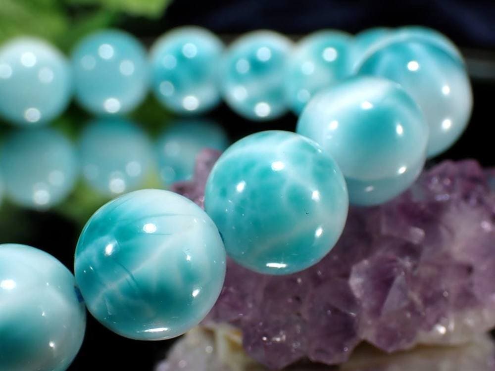 ラリマー ブレスレット ブルーペクトライト ドミニカ共和国 Larimar