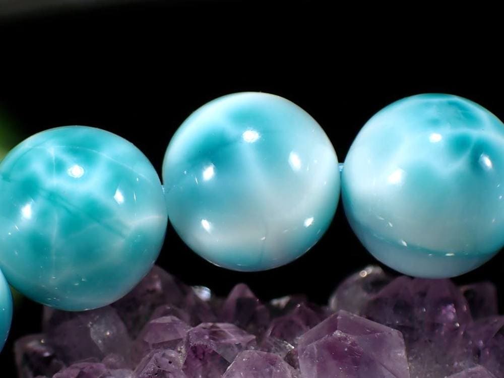 ラリマー ブレスレット ブルーペクトライト ドミニカ共和国 Larimar