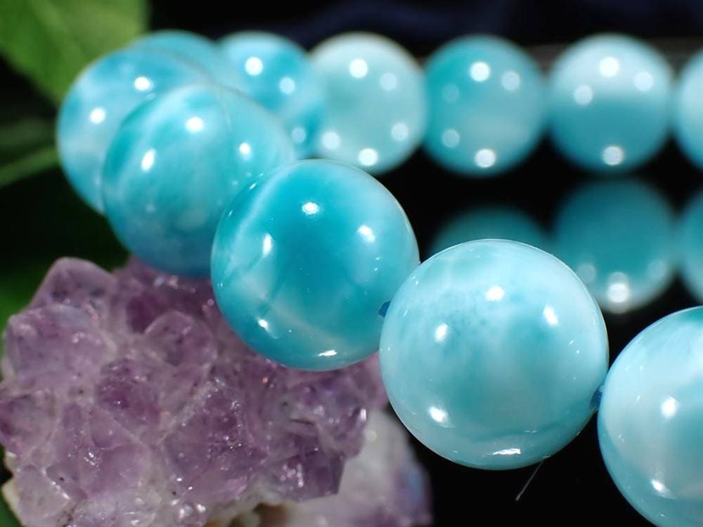 ラリマー ブレスレット ブルーペクトライト ドミニカ共和国 Larimar