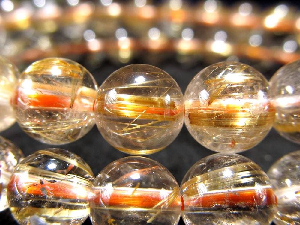 ゴールド ルチルクォーツ ルチレイテッドクォーツ ブレスレット 金運・勝負運の象徴