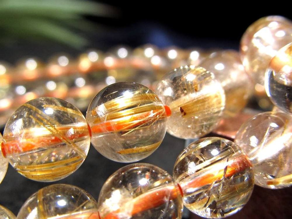 ゴールド ルチルクォーツ ルチレイテッドクォーツ ブレスレット 金運・勝負運の象徴