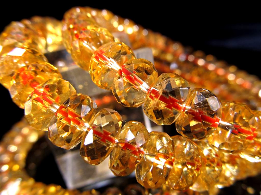 シトリンボタンカットブレスレット