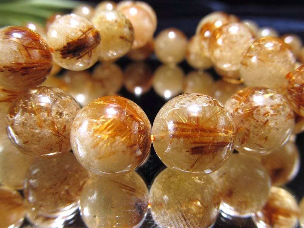 タイガールチル ホワイトガーデン アンティークゴールド ルチルクォーツ 庭園針水晶 ブレスレット