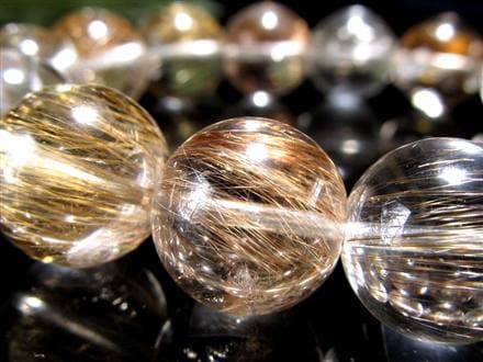 MIXルチルクォーツ ブレスレット キャッツアイ ルチルクォーツ ラビットヘア