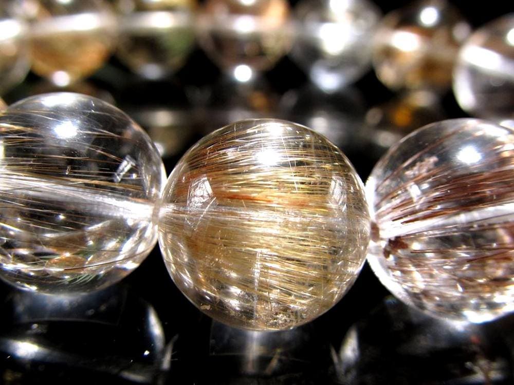 MIXルチルクォーツ ブレスレット キャッツアイ ルチルクォーツ ラビットヘア