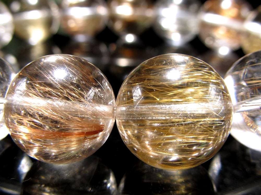 MIXルチルクォーツ ブレスレット キャッツアイ ルチルクォーツ ラビットヘア