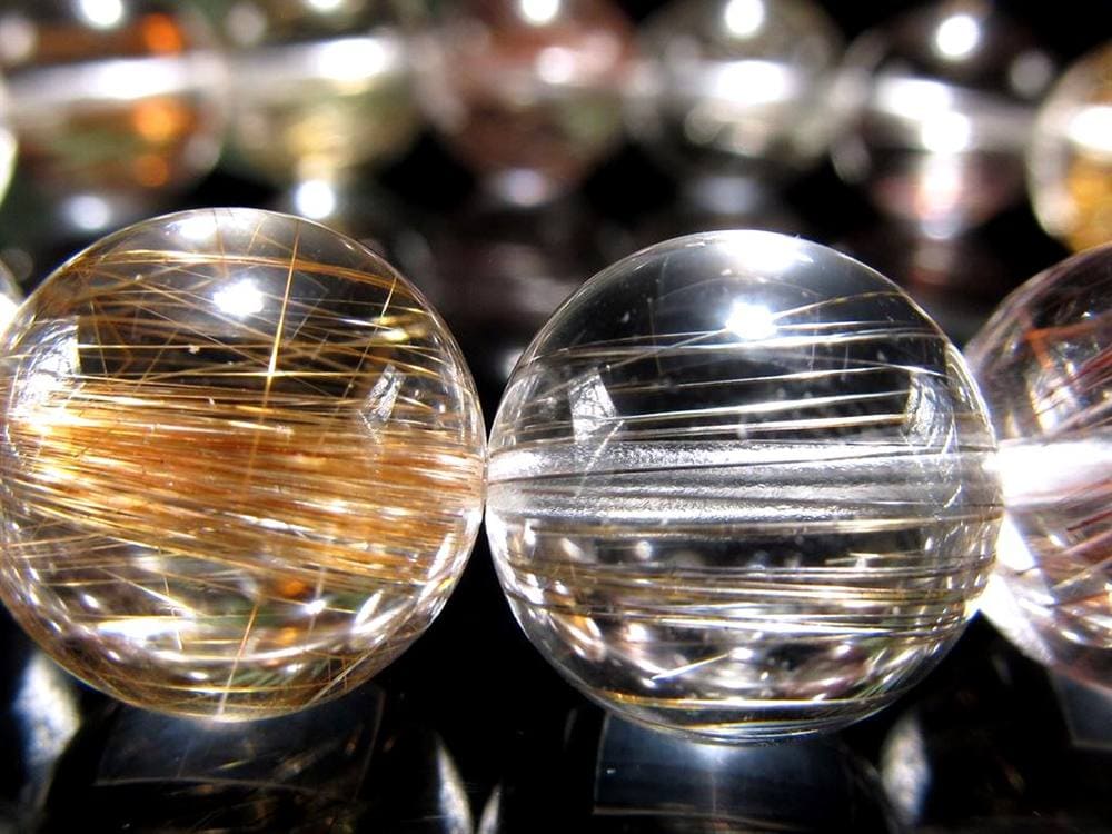 MIXルチルクォーツ ブレスレット キャッツアイ ルチルクォーツ ラビットヘア