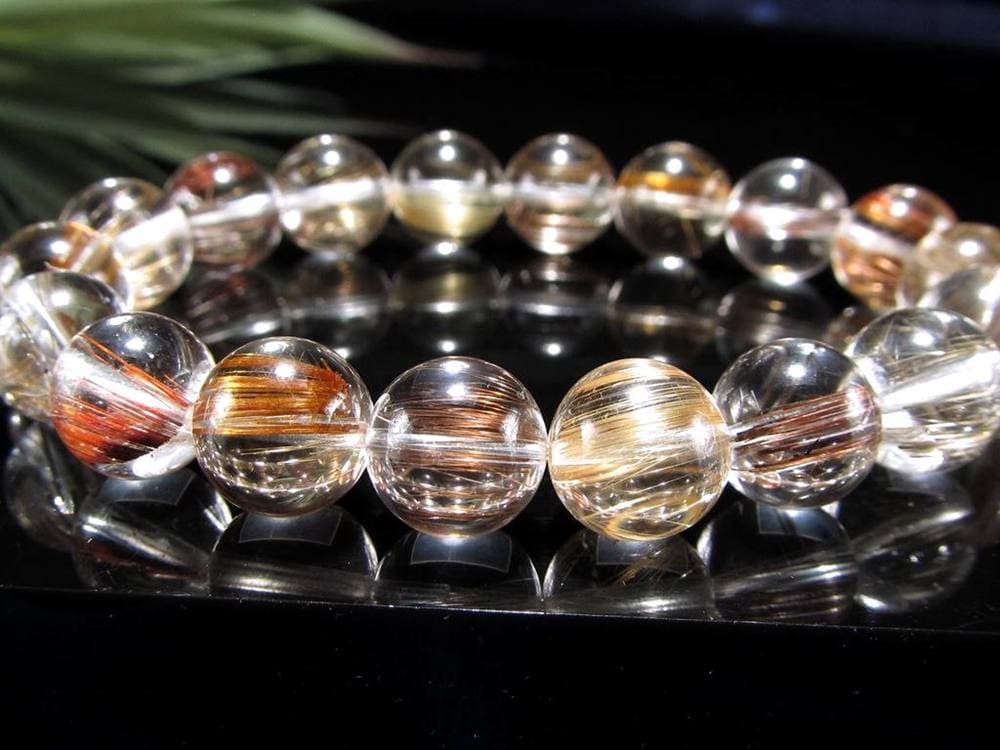 MIXルチルクォーツ ブレスレット キャッツアイ ルチルクォーツ ラビットヘア