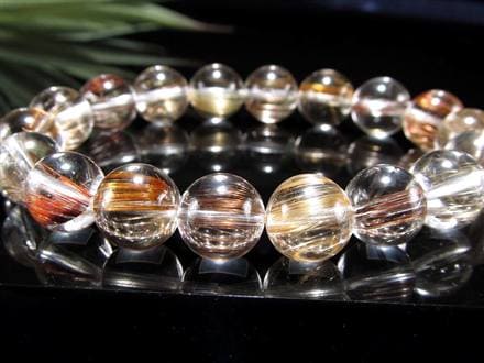 MIXルチルクォーツ ブレスレット キャッツアイ ルチルクォーツ ラビットヘア