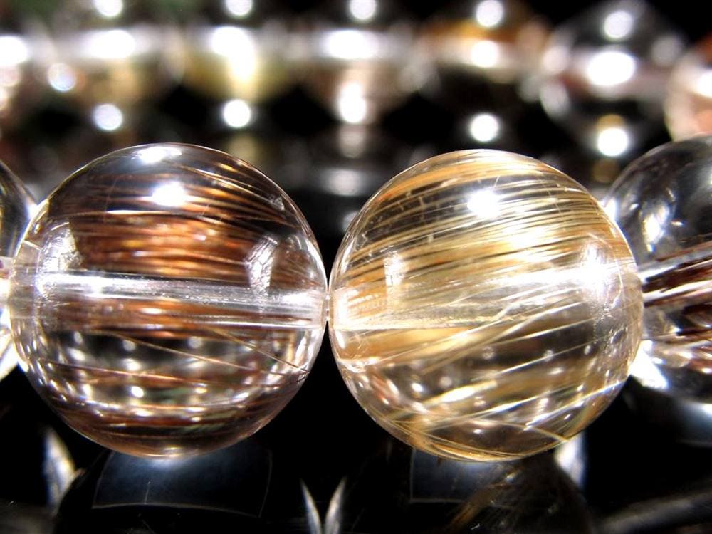 MIXルチルクォーツ ブレスレット キャッツアイ ルチルクォーツ ラビットヘア