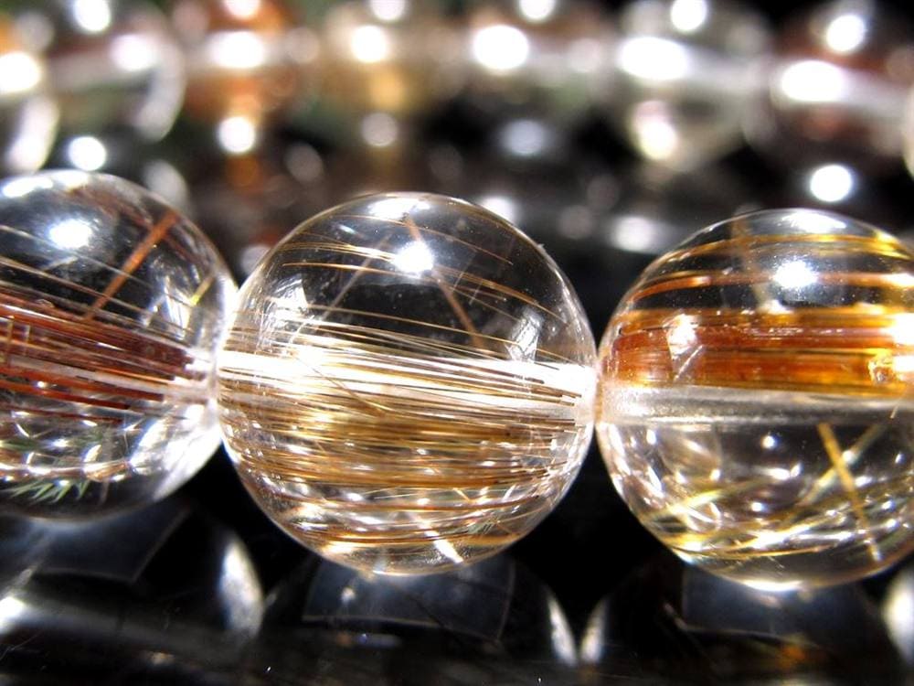 MIXルチルクォーツ ブレスレット キャッツアイ ルチルクォーツ ラビットヘア