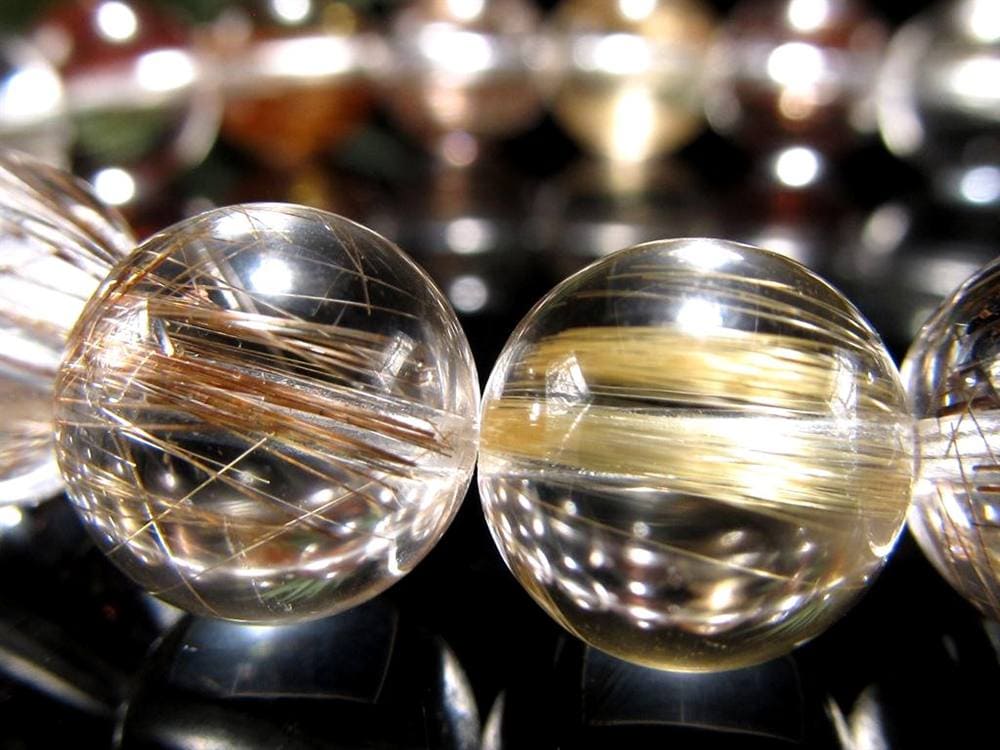 MIXルチルクォーツ ブレスレット キャッツアイ ルチルクォーツ ラビットヘア