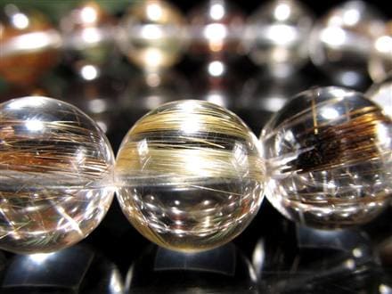 MIXルチルクォーツ ブレスレット キャッツアイ ルチルクォーツ ラビットヘア