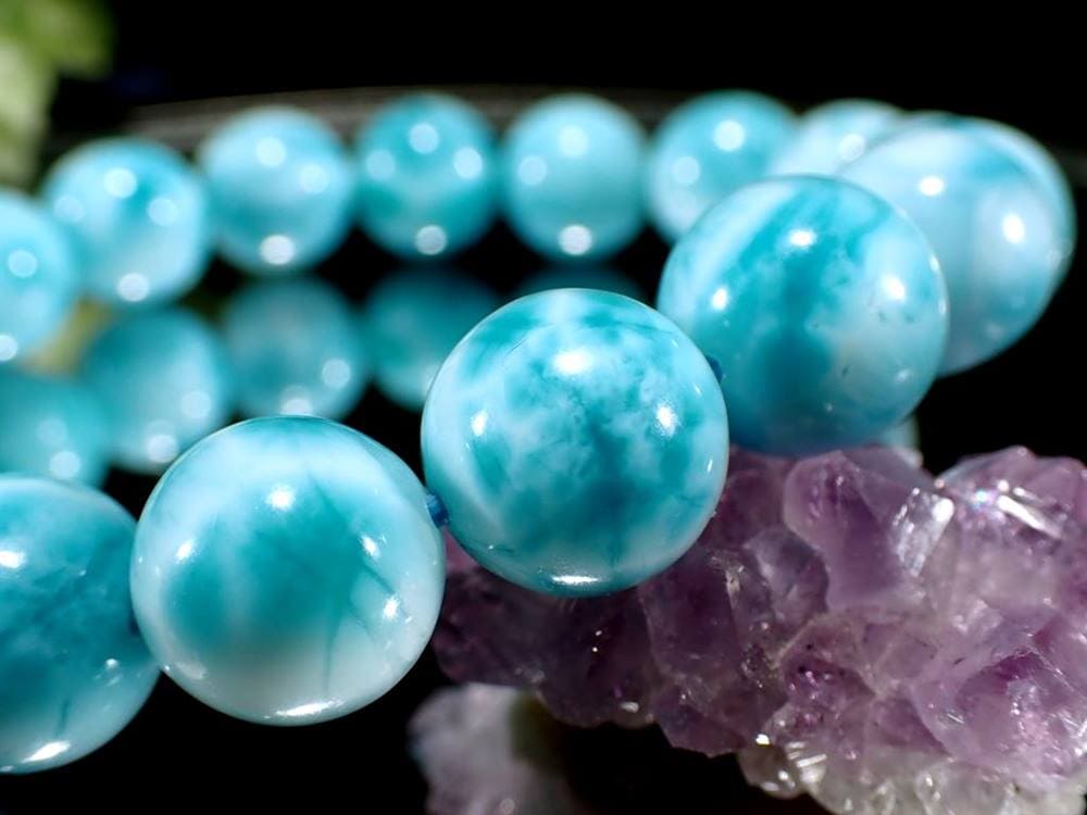ラリマー ブレスレット ブルーペクトライト ドミニカ共和国 Larimar