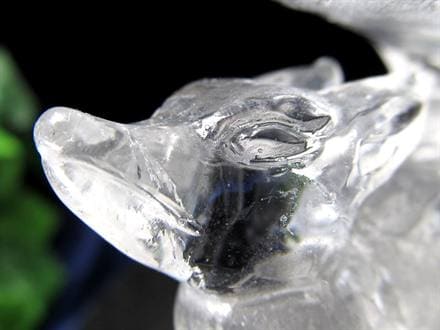 水晶 クリスタル 置物 クオーツ きつね彫刻