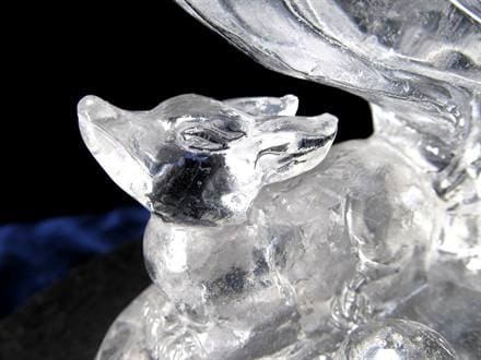 水晶 クリスタル 置物 クオーツ きつね彫刻
