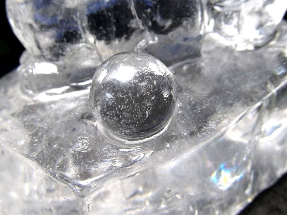 水晶 クリスタル 置物 クオーツ きつね彫刻