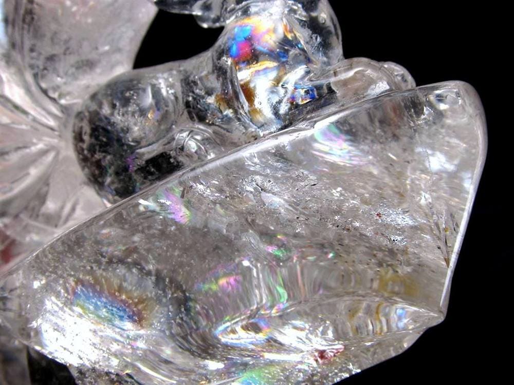 水晶 クリスタル 置物 クオーツ きつね彫刻