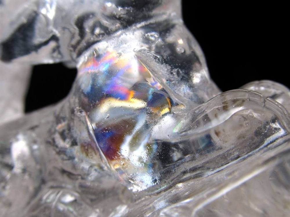 水晶 クリスタル 置物 クオーツ きつね彫刻