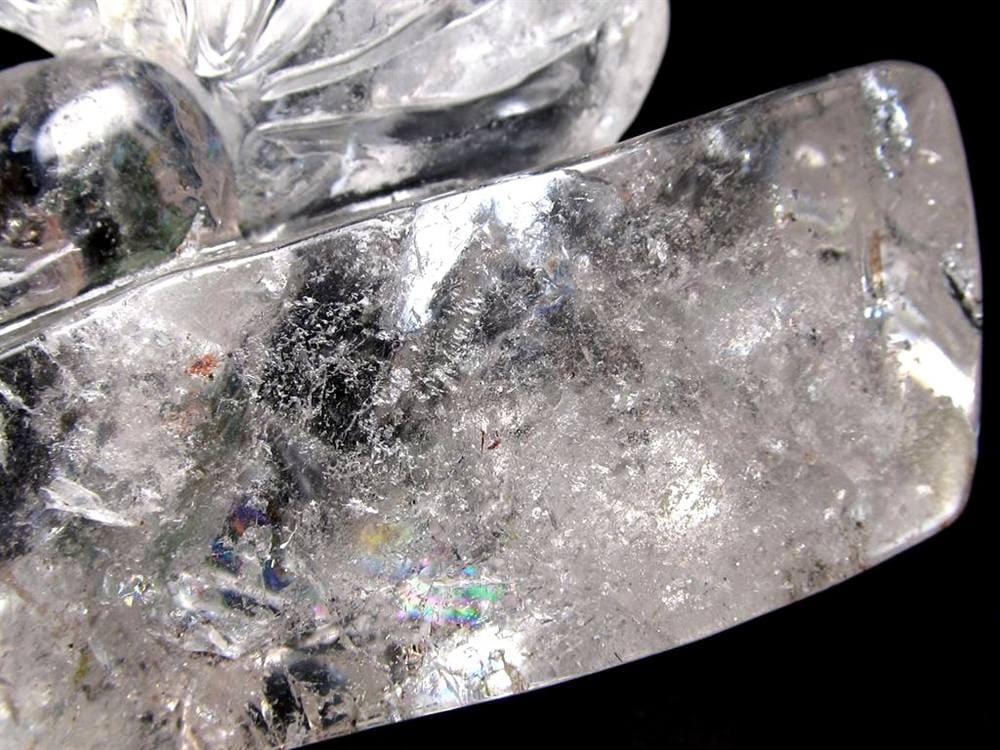 水晶 クリスタル 置物 クオーツ きつね彫刻