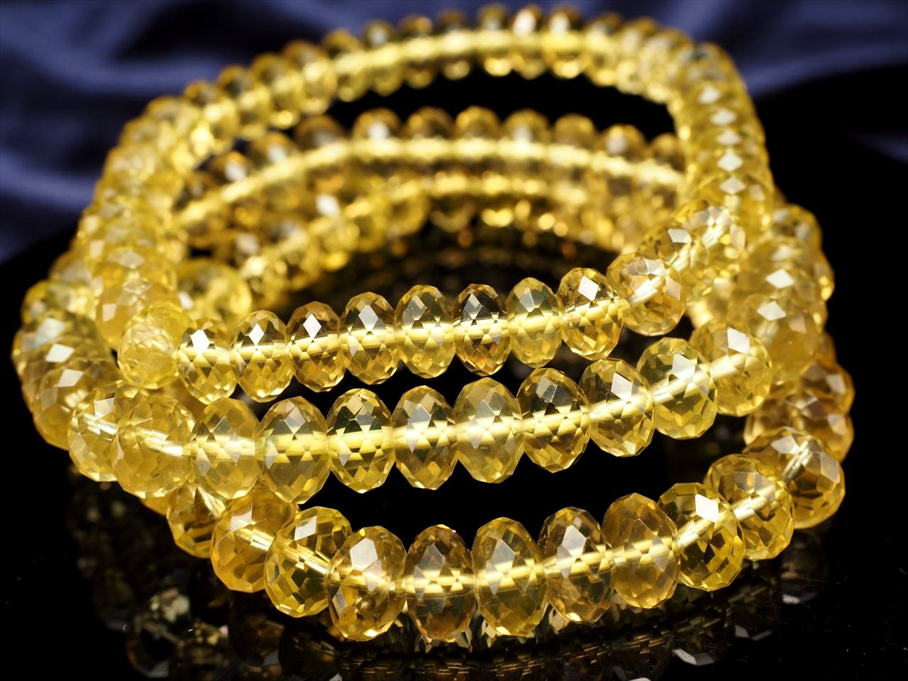 水晶ボタンカットレモンシトリンジュエリールースブレスレット