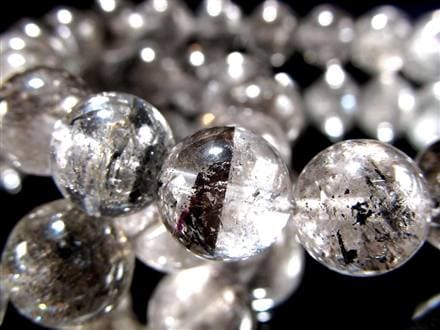 エレスチャルクォーツ 骸骨水晶 ブレスレット 水晶の最終形態 グラファイト