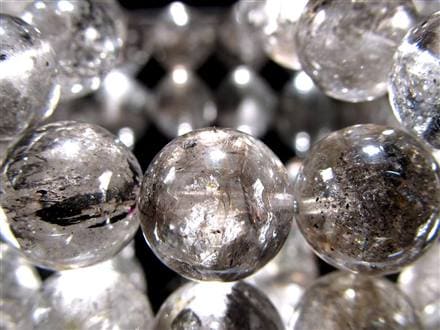 エレスチャルクォーツ 骸骨水晶 ブレスレット 水晶の最終形態 グラファイト