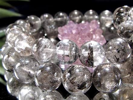 エレスチャルクォーツ 骸骨水晶 ブレスレット 水晶の最終形態 グラファイト