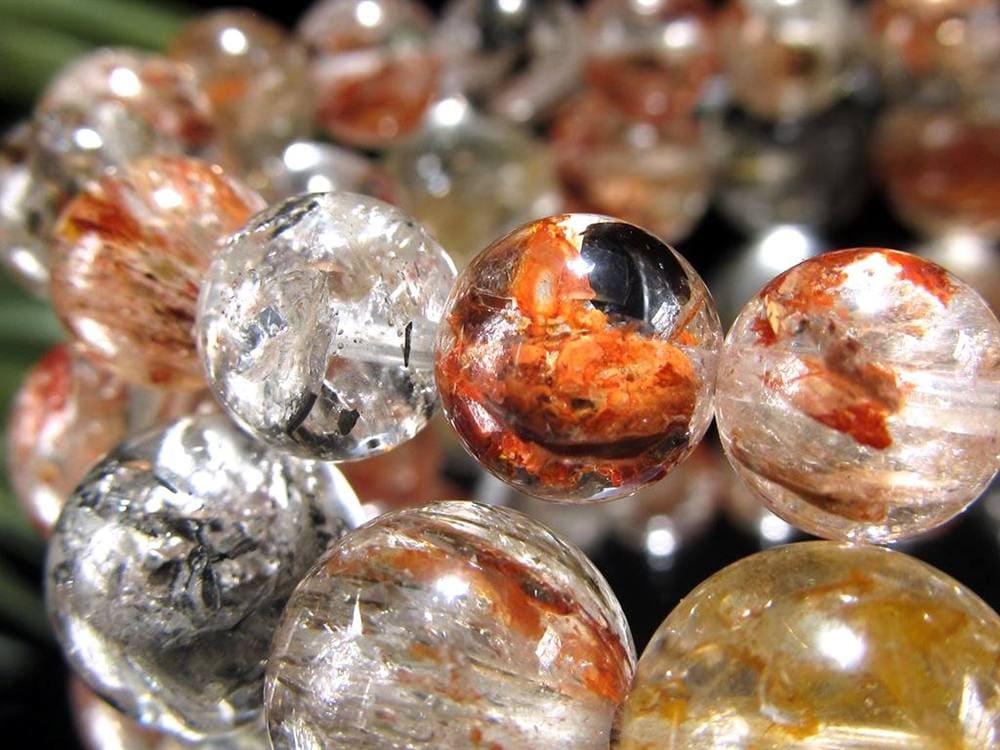 エレスチャルクォーツ 骸骨水晶 ブレスレット ヒマラヤ産 ブラックエレスチャル