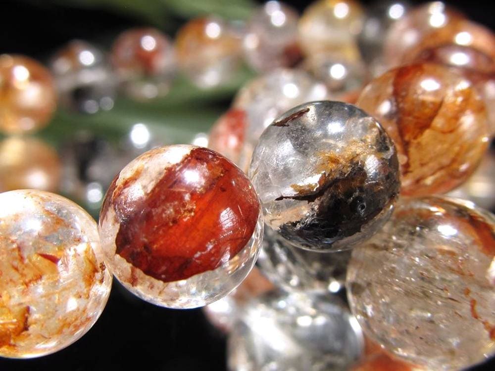 エレスチャルクォーツ 骸骨水晶 ブレスレット ヒマラヤ産 ブラックエレスチャル