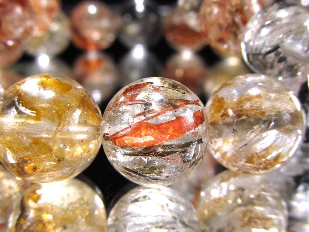 エレスチャルクォーツ 骸骨水晶 ブレスレット ヒマラヤ産 ブラックエレスチャル