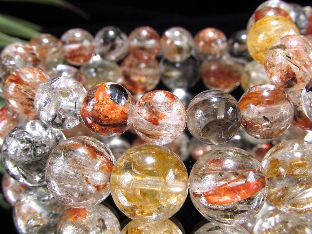 エレスチャルクォーツ 骸骨水晶 ブレスレット ヒマラヤ産 ブラックエレスチャル