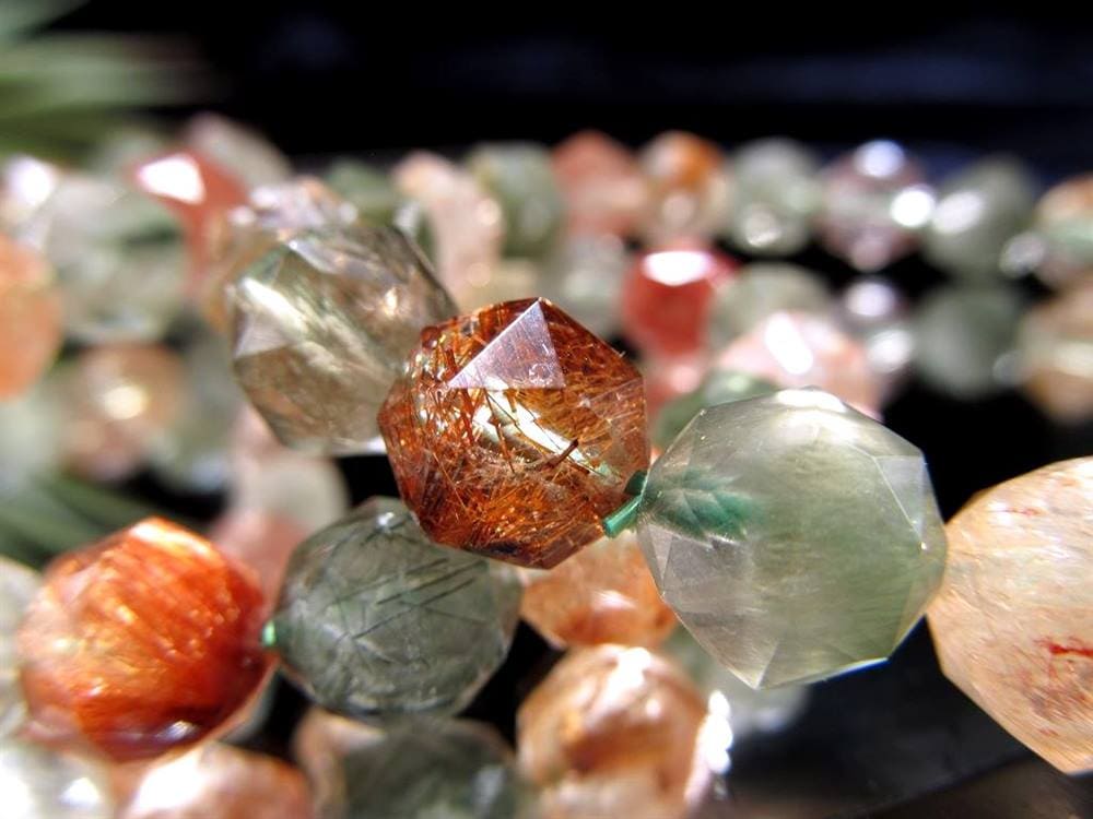 ルチルクォーツ ブレスレット MIXルチル 金紅石入り水晶 ルチレイテッドクォーツ