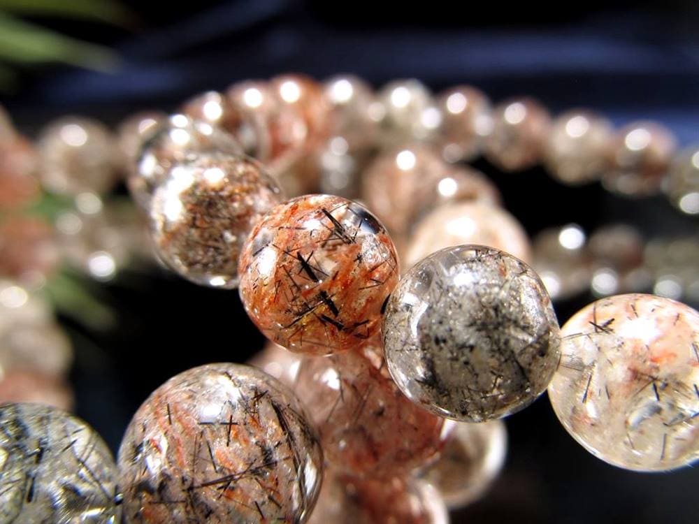 ガーデン ブラックルチルクォーツ 庭園 黒針水晶 ガーデン水晶 ブレスレット