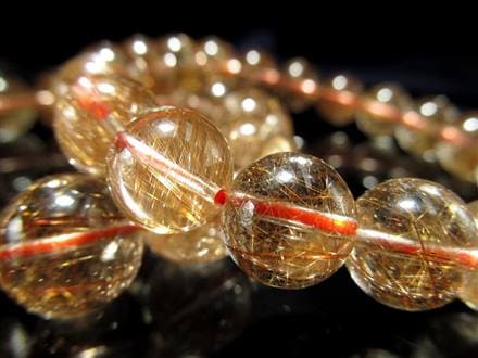 オレンジルチルクォーツ ブレスレット ルチルレイテッドクォーツ 針入り水晶 ルチル針