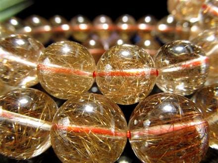 オレンジルチルクォーツ ブレスレット ルチルレイテッドクォーツ 針入り水晶 ルチル針