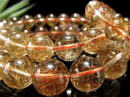 オレンジルチルクォーツ ブレスレット ルチルレイテッドクォーツ 針入り水晶 ルチル針