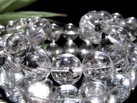 エレスチャルクォーツ 骸骨水晶 ブレスレット グラファイト パワーストーン