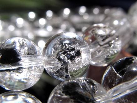 エレスチャルクォーツ 骸骨水晶 ブレスレット グラファイト パワーストーン