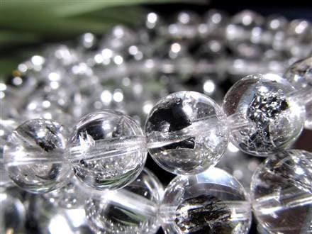 エレスチャルクォーツ 骸骨水晶 ブレスレット グラファイト パワーストーン