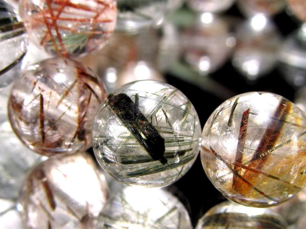 ルチルクォーツ ブレスレット MIXルチル 金紅石入り水晶 ルチレイテッドクォーツ