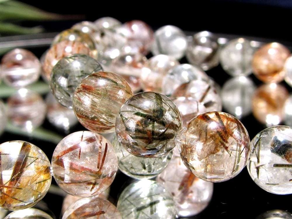 ルチルクォーツ ブレスレット MIXルチル 金紅石入り水晶 ルチレイテッドクォーツ